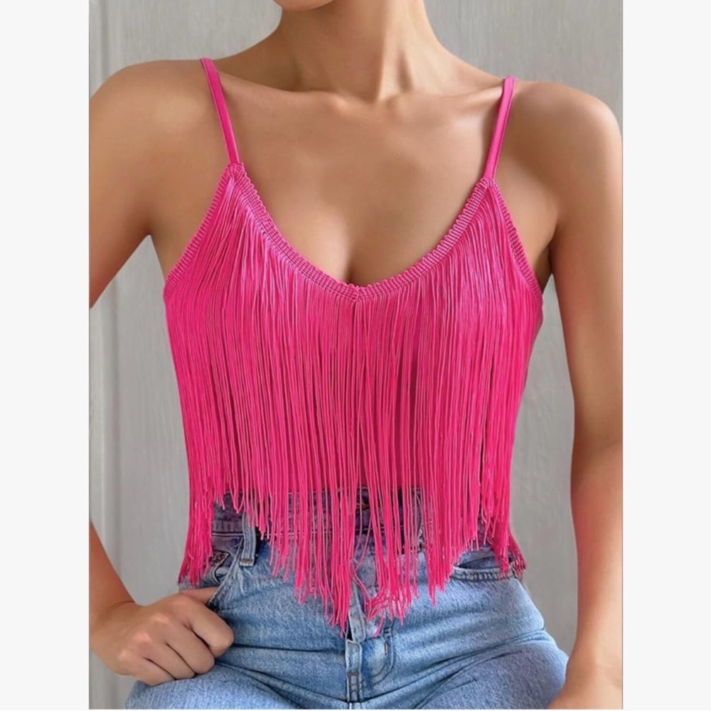 Vibrant Pink Fringe Camisole